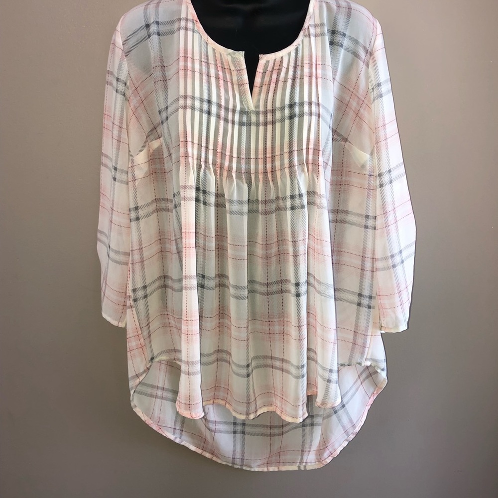 Torrid Pullover High-Low Sheer Blouse Size 0